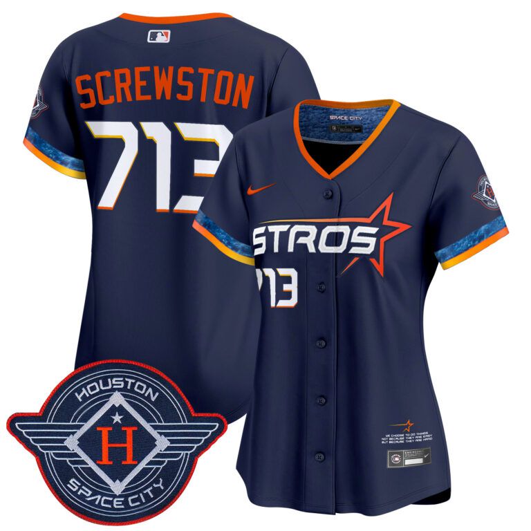 Women Houston Astros 713 Screwston blue 2025 City Connect Vapor Premier Limited Jersey->women mlb jersey->Women Jersey